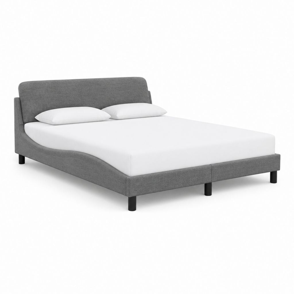 Polsterbett Doppelbett Grau Polyester Rechteckig 160 x 200 cm