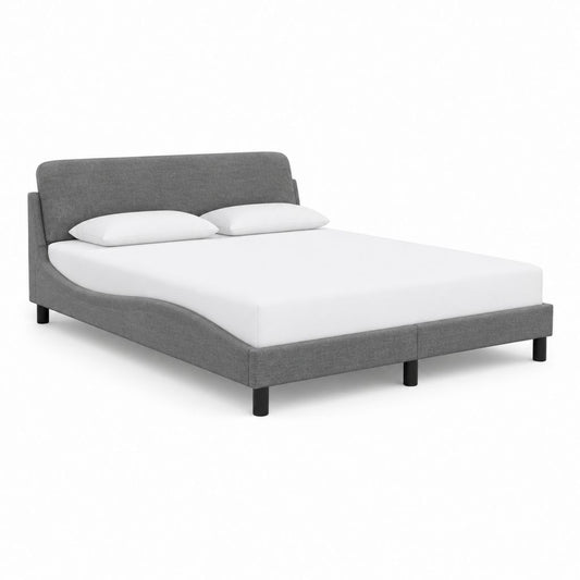 Polsterbett Doppelbett Grau Polyester Rechteckig 160 x 200 cm