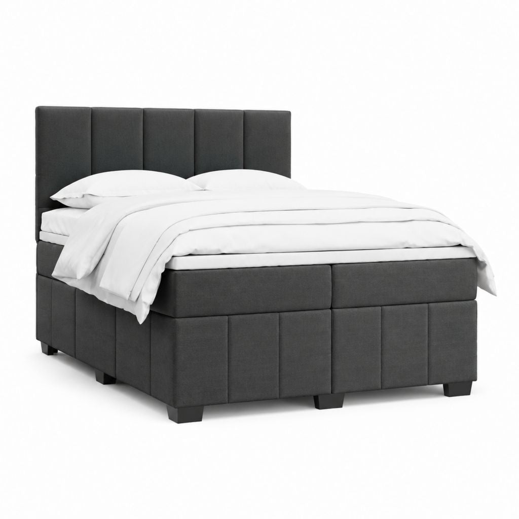 Boxspringbett mit Matratze Dunkelgrau Polyester Rechteckig 180 x 200 cm