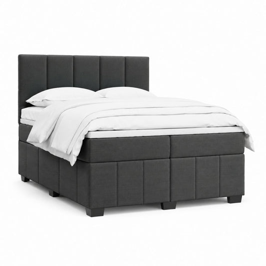 Boxspringbett mit Matratze Dunkelgrau Polyester Rechteckig 180 x 200 cm
