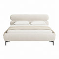 Polsterbett Doppelbett Creme Polyester-Bouclé Rechteckig 160 x 200 cm