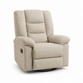Relaxsessel mit manueller Liegefunktion drehbar Beige Polyester 92 x 99 x 102 cm