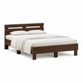 Doppelbett Bettgestell dunkelbraun aus Massivholz rechteckig 180 x 200 cm