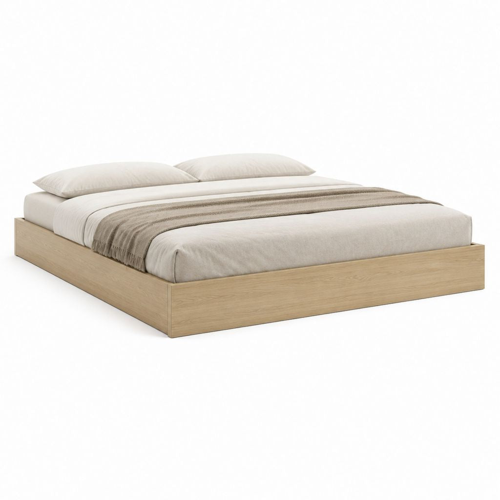 Bettgestell Doppelbett Eiche hell Spanplatte rechteckig 160 x 200 cm