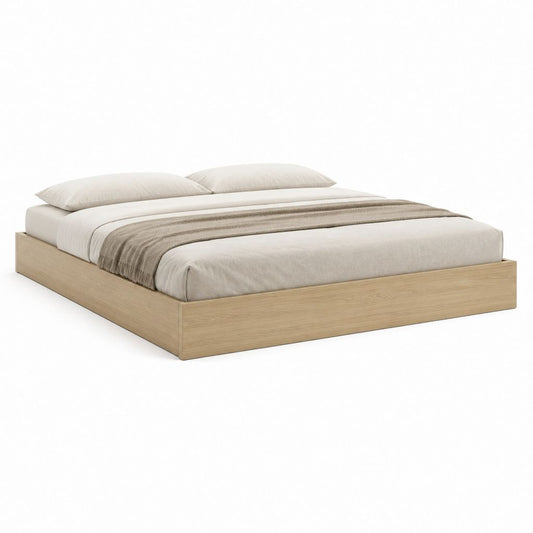 Bettgestell Doppelbett Eiche hell Spanplatte rechteckig 160 x 200 cm