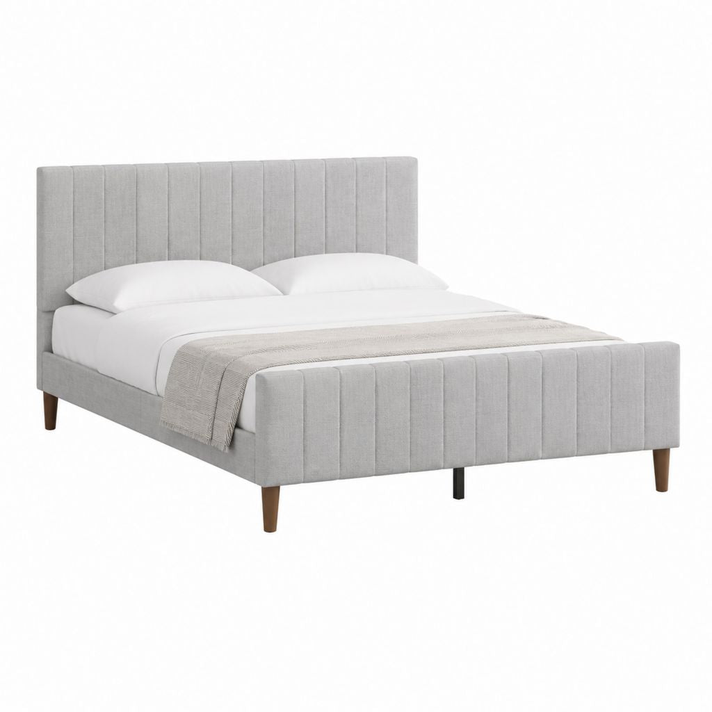 Polsterbett Doppelbett Hellgrau Polyester Rechteckig 160 x 200 cm