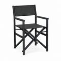 Klappbarer Gartenstuhl Schwarz Aluminium Polyester 56 x 46 x 88 cm