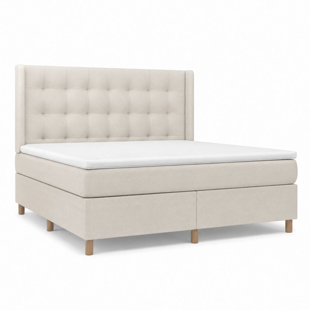 Boxspringbett Beige mit Polyesterbezug rechteckig 180 x 200 cm