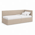 Polsterbett Tagesbett Beige Polyester rechteckig für Matratze 90 x 200 cm