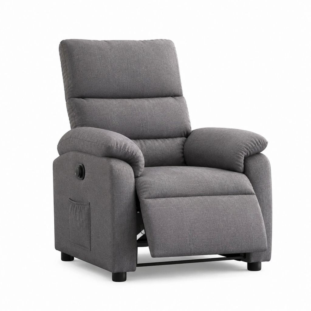 Relaxsessel mit manueller Liegefunktion Grau Polyester 86 x 93 x 98 cm