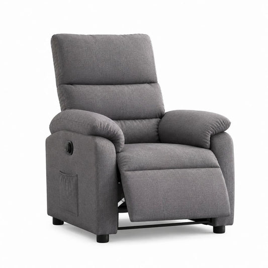 Relaxsessel mit manueller Liegefunktion Grau Polyester 86 x 93 x 98 cm