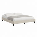 Polsterbett Bettgestell Creme Polyester Rechteckig 160 x 200 cm