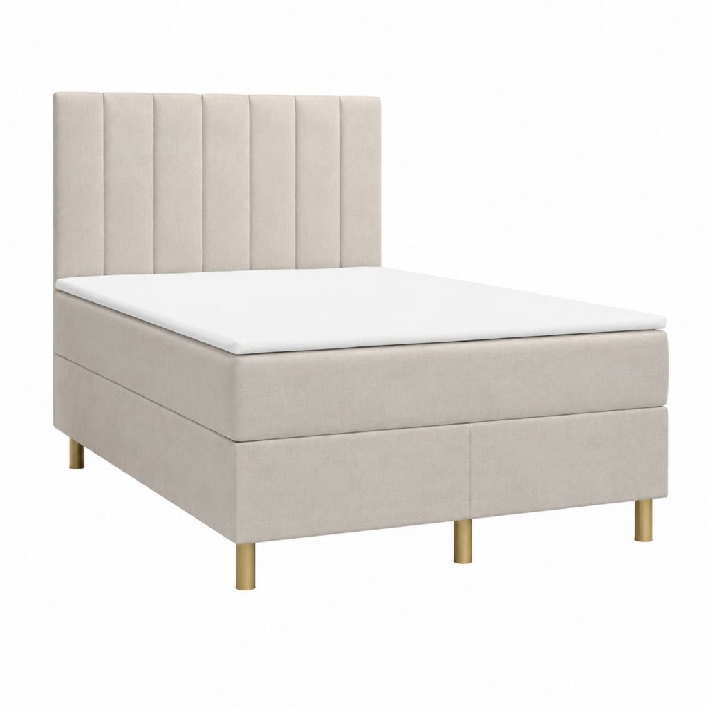 Boxspringbett Beige Polyester Rechteckig 180 x 200 cm mit gepolstertem Kopfteil