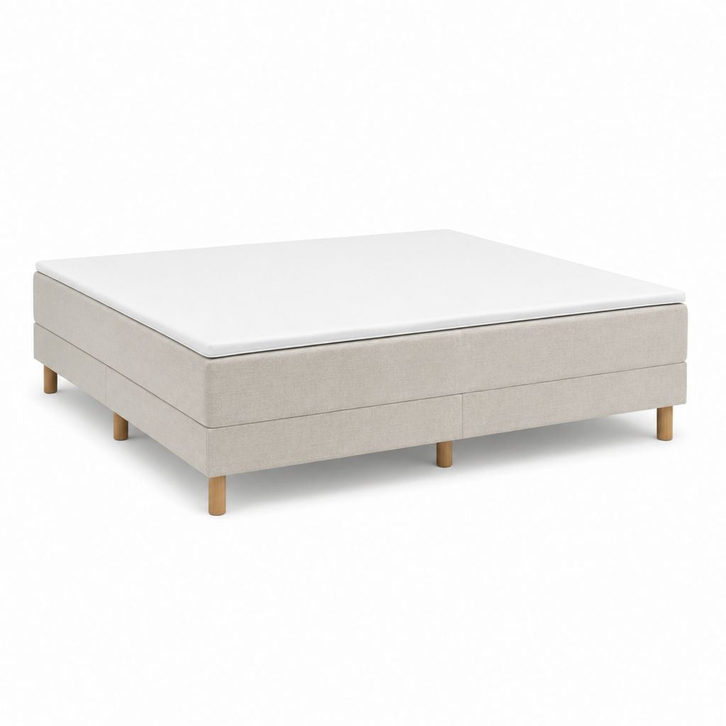 Boxspringbett Doppelbett Beige Polyester rechteckig 180 x 200 cm