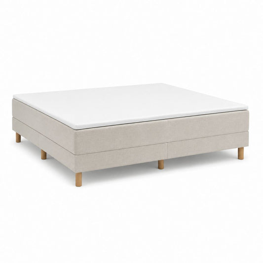 Boxspringbett Doppelbett Beige Polyester rechteckig 180 x 200 cm