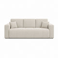 3-Sitzer Sofa Creme mit Polyesterbezug und Schaumstoffpolsterung 220 x 95 x 85 cm