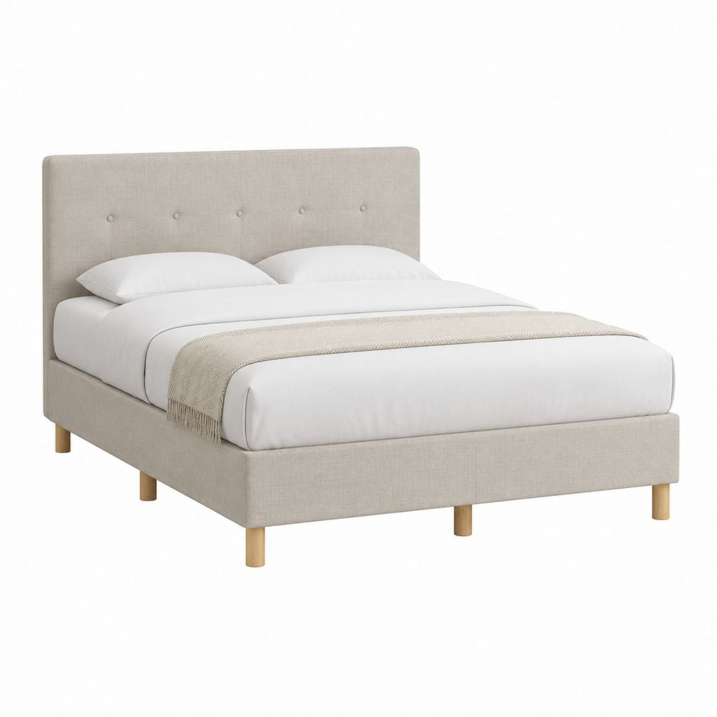 Polsterbett Doppelbett Beige Polyester Rechteckig 160 x 200 cm