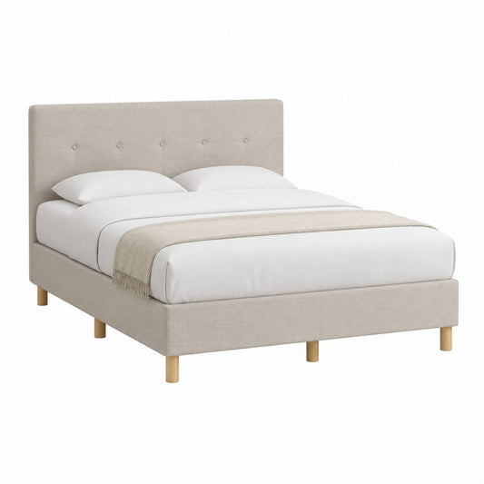 Polsterbett Doppelbett Beige Polyester Rechteckig 160 x 200 cm